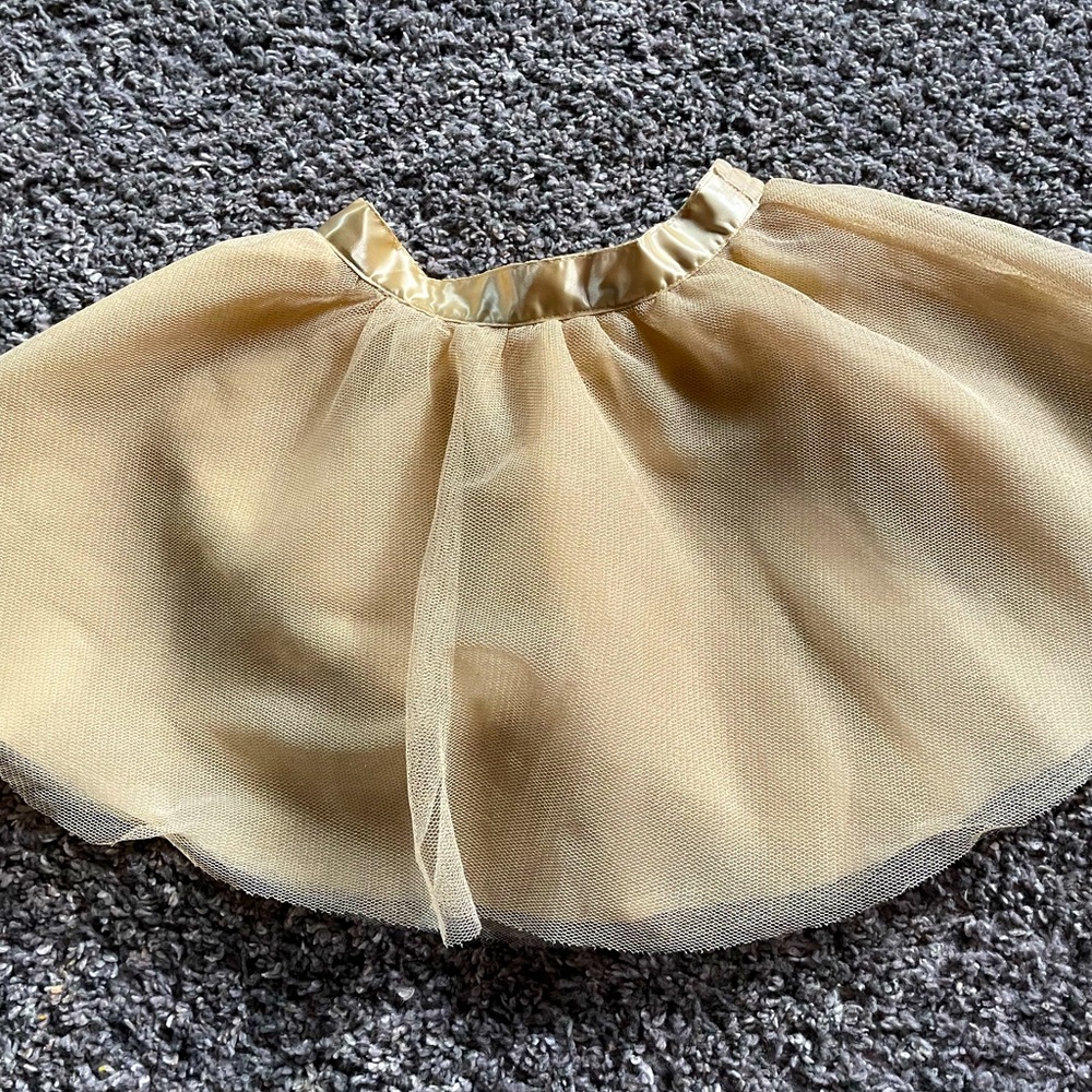 Janie & Jack SHIMMER TULLE GOLD SKIRT 🌟 ADORABLE 🌟